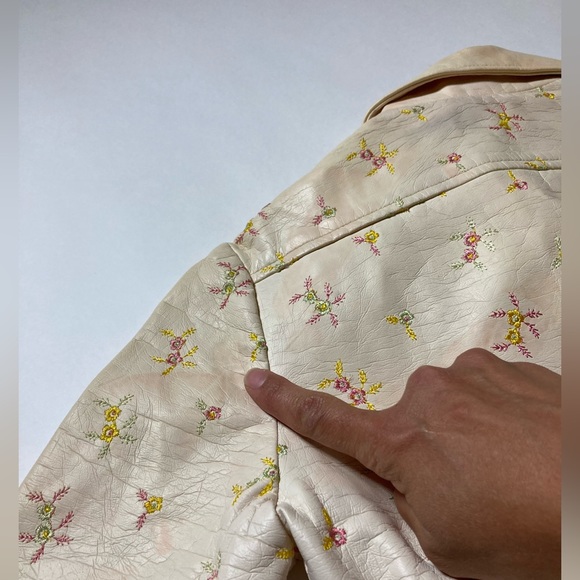 Vintage Jason David embroidered faux leather Trench Coat Size S - Picture 12 of 15